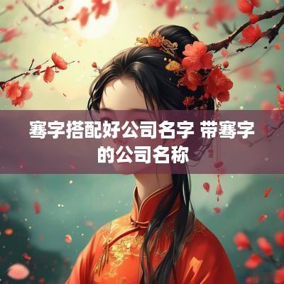 骞字搭配好公司名字 带骞字的公司名称