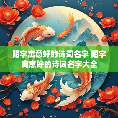 陌字寓意好的诗词名字 陌字寓意好的诗词名字大全