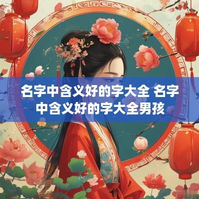 名字中含义好的字大全 名字中含义好的字大全男孩