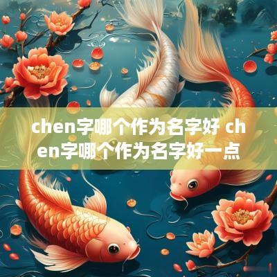 chen字哪个作为名字好 chen字哪个作为名字好一点
