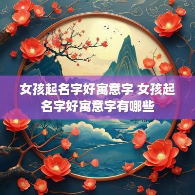 女孩起名字好寓意字 女孩起名字好寓意字有哪些