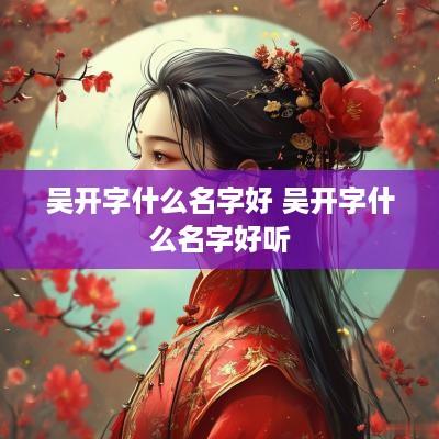 吴开字什么名字好 吴开字什么名字好听