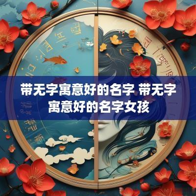 带无字寓意好的名字 带无字寓意好的名字女孩