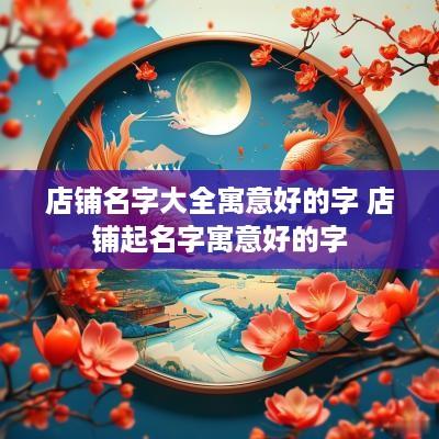店铺名字大全寓意好的字 店铺起名字寓意好的字