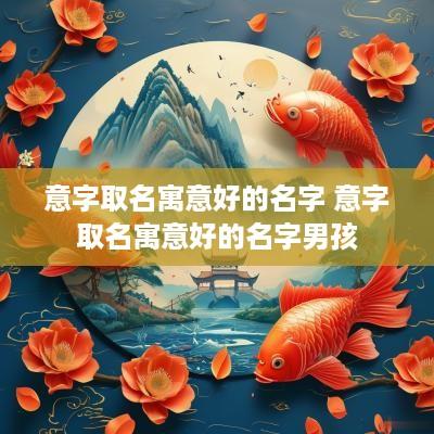意字取名寓意好的名字 意字取名寓意好的名字男孩