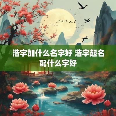 浩字加什么名字好 浩字起名配什么字好