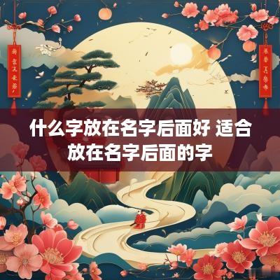 什么字放在名字后面好 适合放在名字后面的字