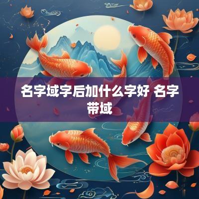 名字域字后加什么字好 名字带域