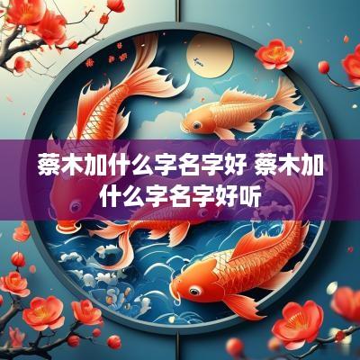 蔡木加什么字名字好 蔡木加什么字名字好听