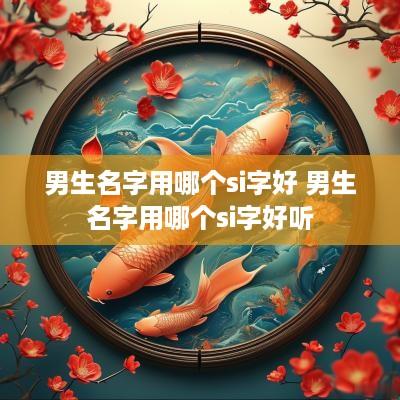 男生名字用哪个si字好 男生名字用哪个si字好听