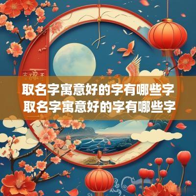 取名字寓意好的字有哪些字 取名字寓意好的字有哪些字男孩子