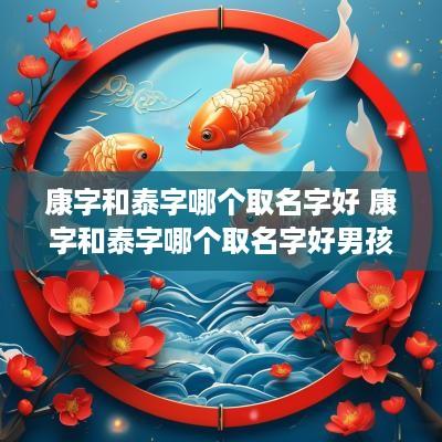 康字和泰字哪个取名字好 康字和泰字哪个取名字好男孩