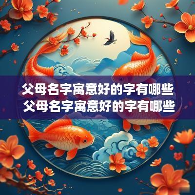 父母名字寓意好的字有哪些 父母名字寓意好的字有哪些图片