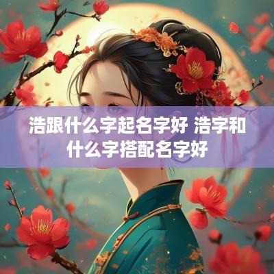 浩跟什么字起名字好 浩字和什么字搭配名字好