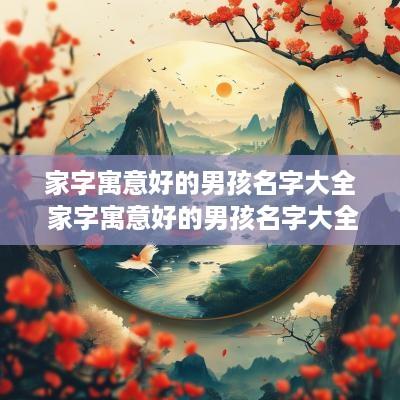 家字寓意好的男孩名字大全 家字寓意好的男孩名字大全四个字