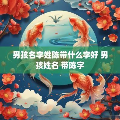 男孩名字姓陈带什么字好 男孩姓名 带陈字