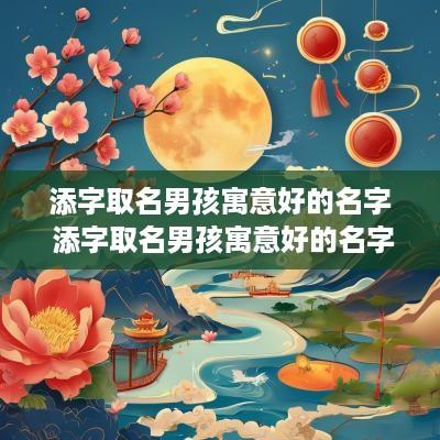 添字取名男孩寓意好的名字 添字取名男孩寓意好的名字大全