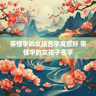 带恬字的女孩名字寓意好 带恬字的女孩子名字
