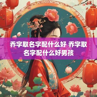 乔字取名字配什么好 乔字取名字配什么好男孩