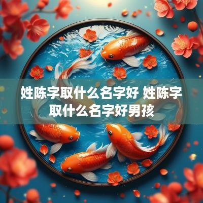姓陈字取什么名字好 姓陈字取什么名字好男孩