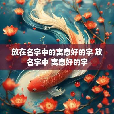 放在名字中的寓意好的字 放名字中 寓意好的字