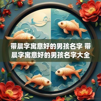 带晨字寓意好的男孩名字 带晨字寓意好的男孩名字大全