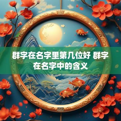 群字在名字里第几位好 群字在名字中的含义