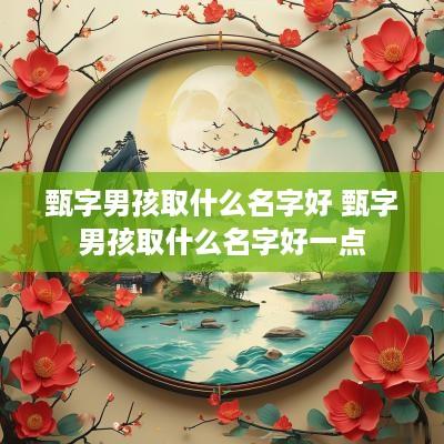 甄字男孩取什么名字好 甄字男孩取什么名字好一点