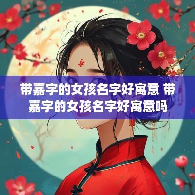 带嘉字的女孩名字好寓意 带嘉字的女孩名字好寓意吗