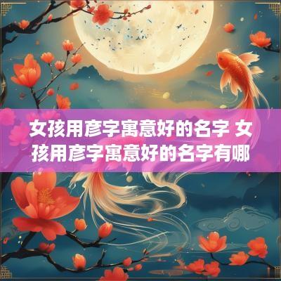 女孩用彦字寓意好的名字 女孩用彦字寓意好的名字有哪些