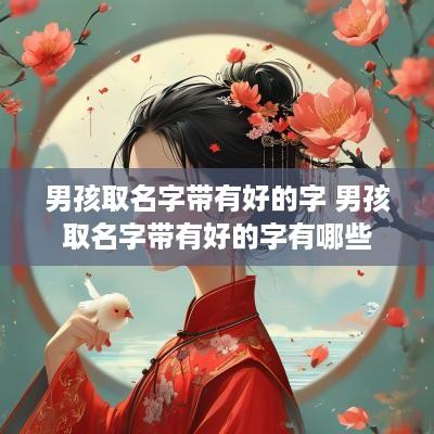 男孩取名字带有好的字 男孩取名字带有好的字有哪些