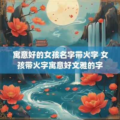 寓意好的女孩名字带火字 女孩带火字寓意好文雅的字