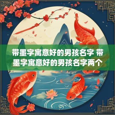 带墨字寓意好的男孩名字 带墨字寓意好的男孩名字两个字