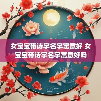 女宝宝带诗字名字寓意好 女宝宝带诗字名字寓意好吗