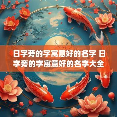 日字旁的字寓意好的名字 日字旁的字寓意好的名字大全