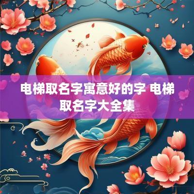 电梯取名字寓意好的字 电梯取名字大全集