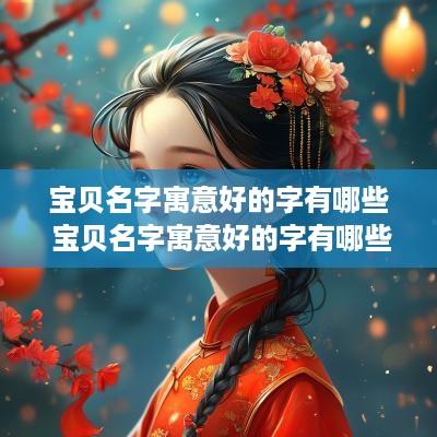 宝贝名字寓意好的字有哪些 宝贝名字寓意好的字有哪些呢