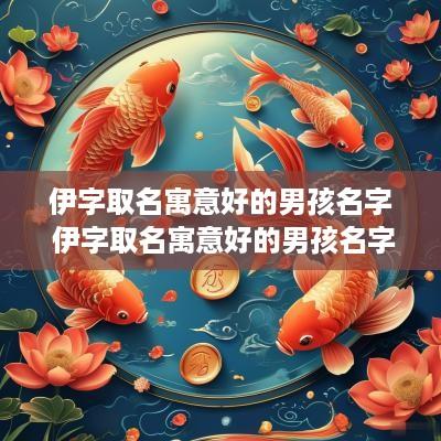 伊字取名寓意好的男孩名字 伊字取名寓意好的男孩名字大全