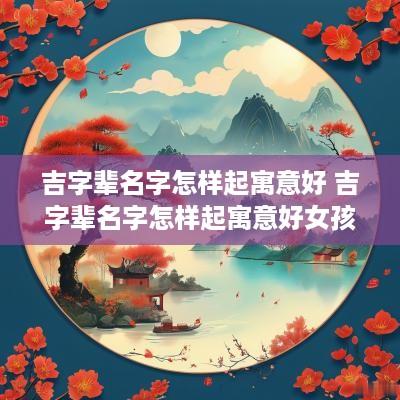 吉字辈名字怎样起寓意好 吉字辈名字怎样起寓意好女孩