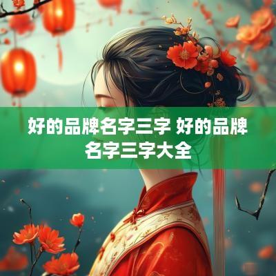 好的品牌名字三字 好的品牌名字三字大全