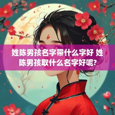 姓陈男孩名字带什么字好 姓陈男孩取什么名字好呢?