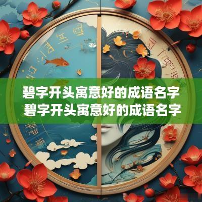 碧字开头寓意好的成语名字 碧字开头寓意好的成语名字大全