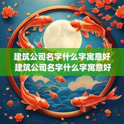 建筑公司名字什么字寓意好 建筑公司名字什么字寓意好听