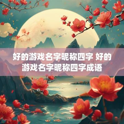 好的游戏名字昵称四字 好的游戏名字昵称四字成语