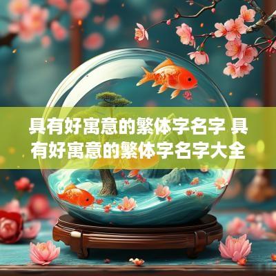 具有好寓意的繁体字名字 具有好寓意的繁体字名字大全