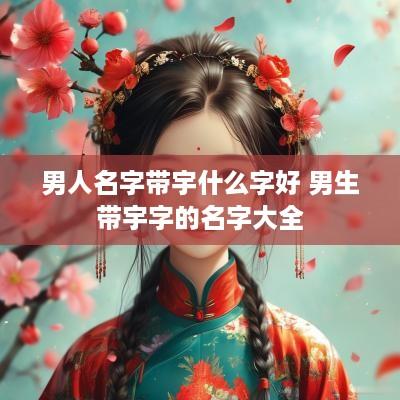 男人名字带宇什么字好 男生带宇字的名字大全