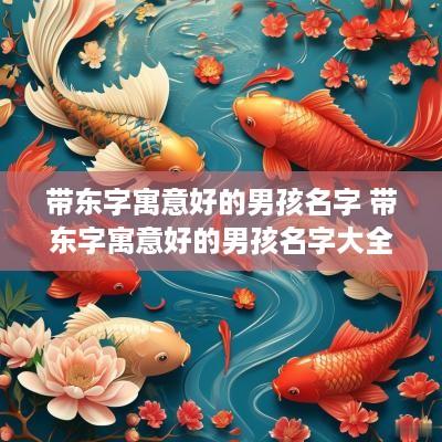 带东字寓意好的男孩名字 带东字寓意好的男孩名字大全