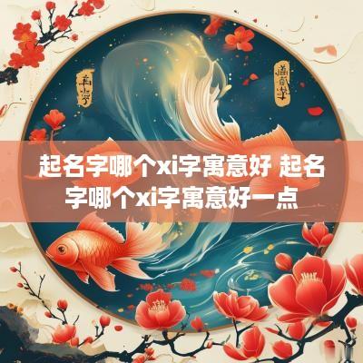 起名字哪个xi字寓意好 起名字哪个xi字寓意好一点