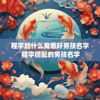 程字加什么寓意好男孩名字 程字搭配的男孩名字