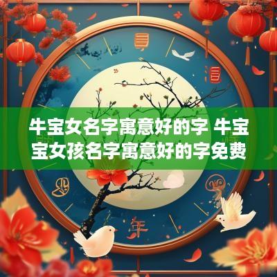 牛宝女名字寓意好的字 牛宝宝女孩名字寓意好的字免费